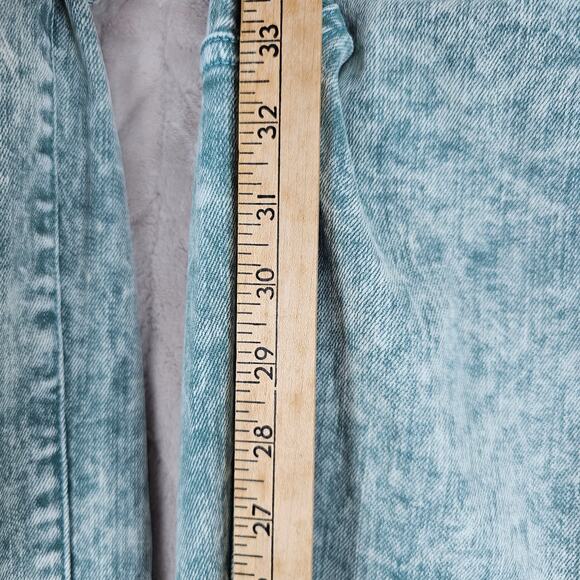 Judy Blue Dad Jean Womens 32" Wide Leg Acid Wash Green Comfort Stretch Punk - Picture 4 of 7